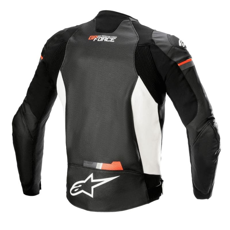 ALPINESTARS GP FORCE LEATHER JACKET AIRFLOW 3100722 BLACK WHITE RED FLUO 1231 - immagine 2